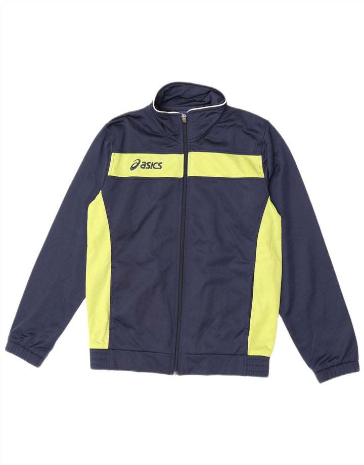 Jaqueta Asics Boys Graphic Tracksuit Top 11-12 Anos Azul Marinho Colorblock