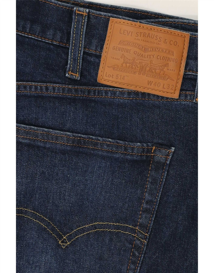 Levi's Masculino 514 Straight Jeans W40 L30 Azul Marinho Algodão
