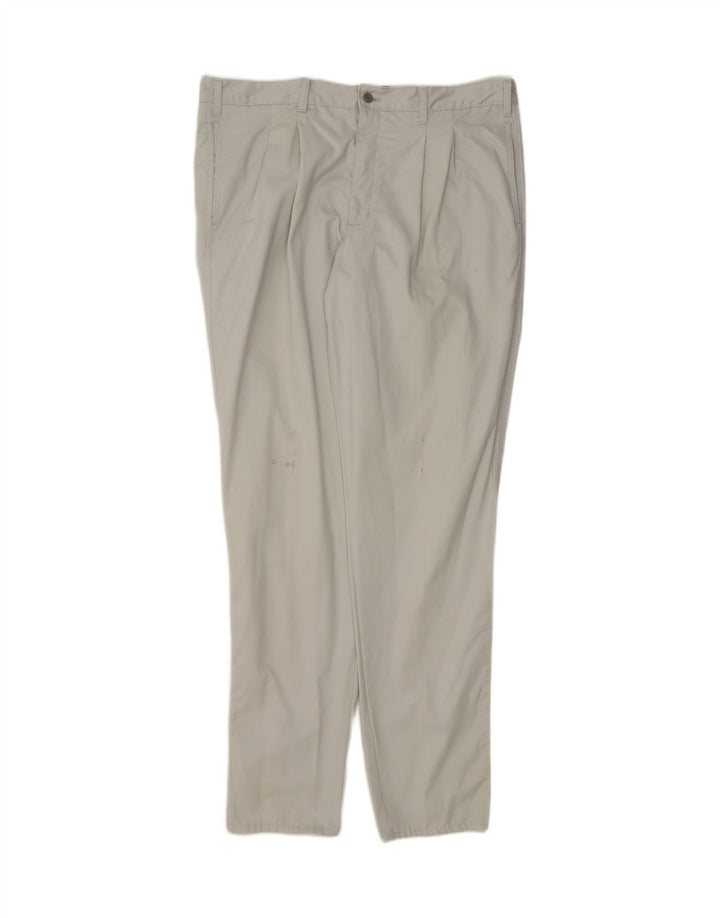 DOCKERS Calça masculina cáqui slim pegged Chino W40 L34 algodão bege