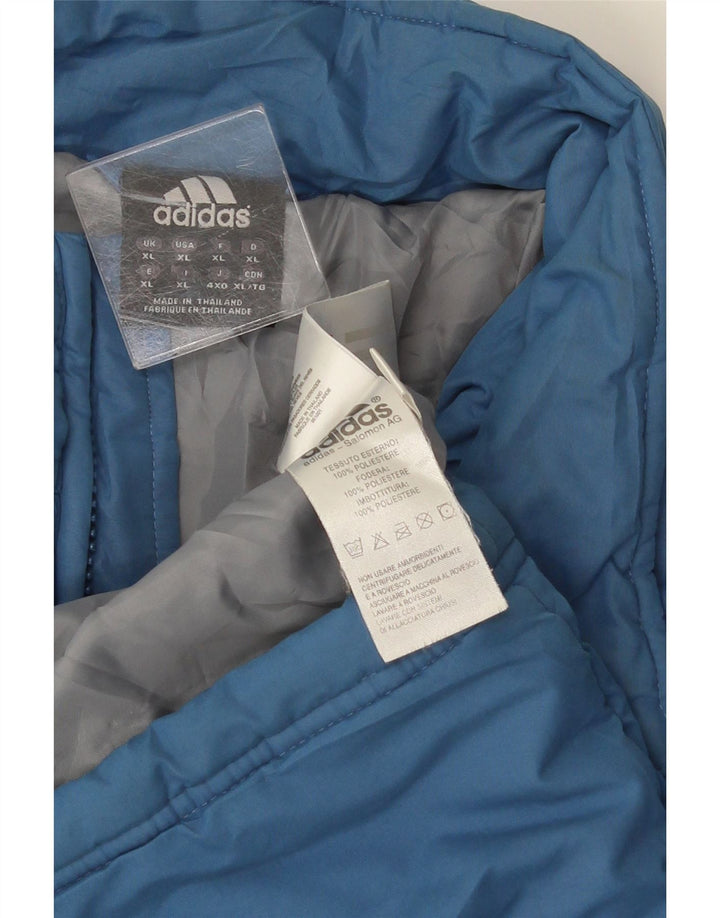Jaqueta acolchoada masculina Adidas UK 42 XL azul poliéster