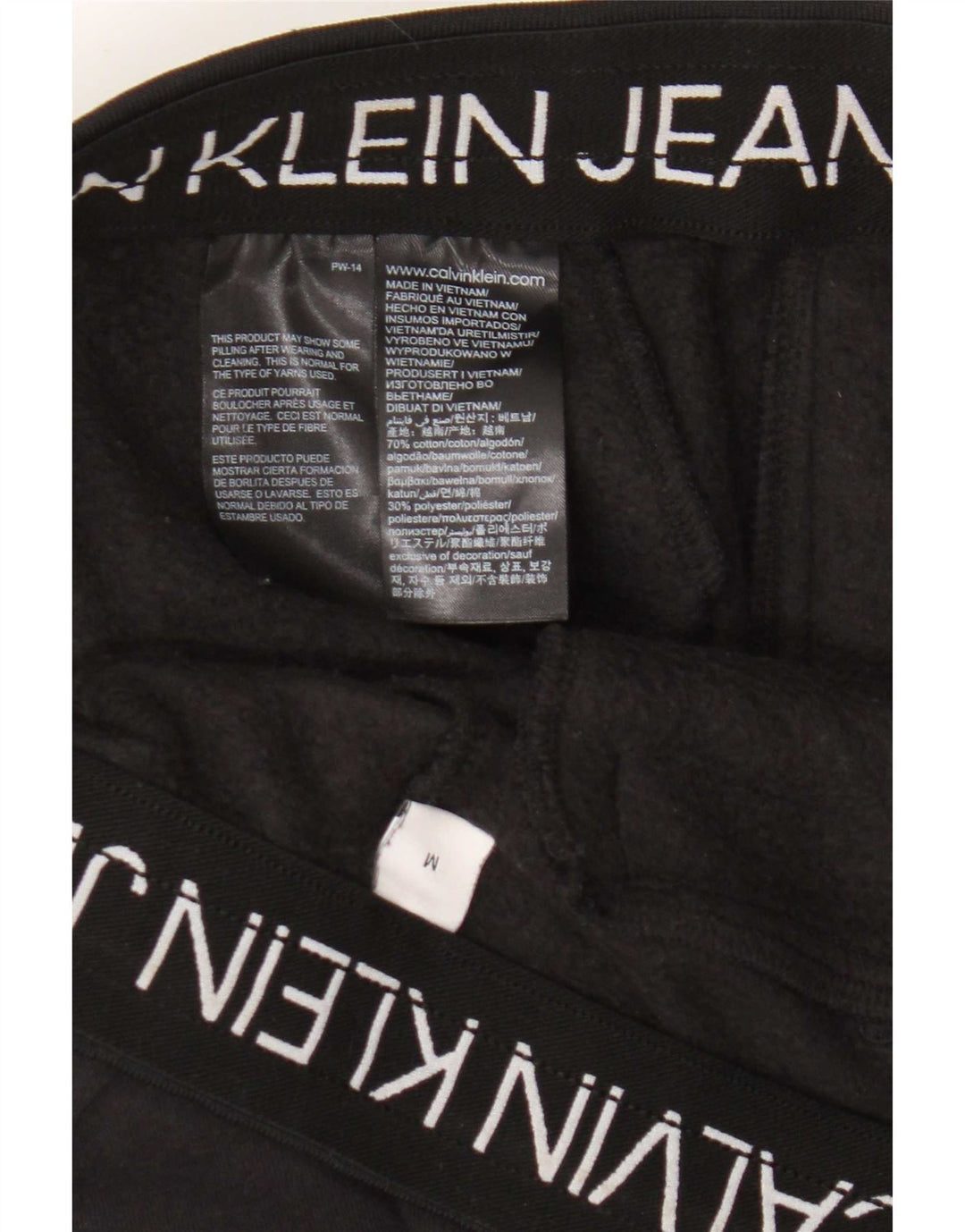 Calça Calvin Klein Jeans Masculina de Treino Médio Algodão Preto
