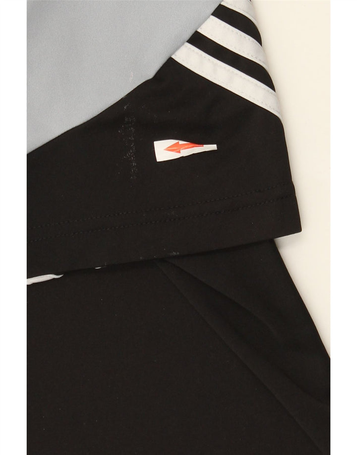 Adidas Mens Climalite Camiseta Top Médio Preto Colorblock Poliéster