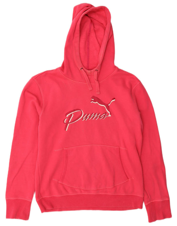 Puma feminino gráfico moletom com capuz UK 14 grande rosa