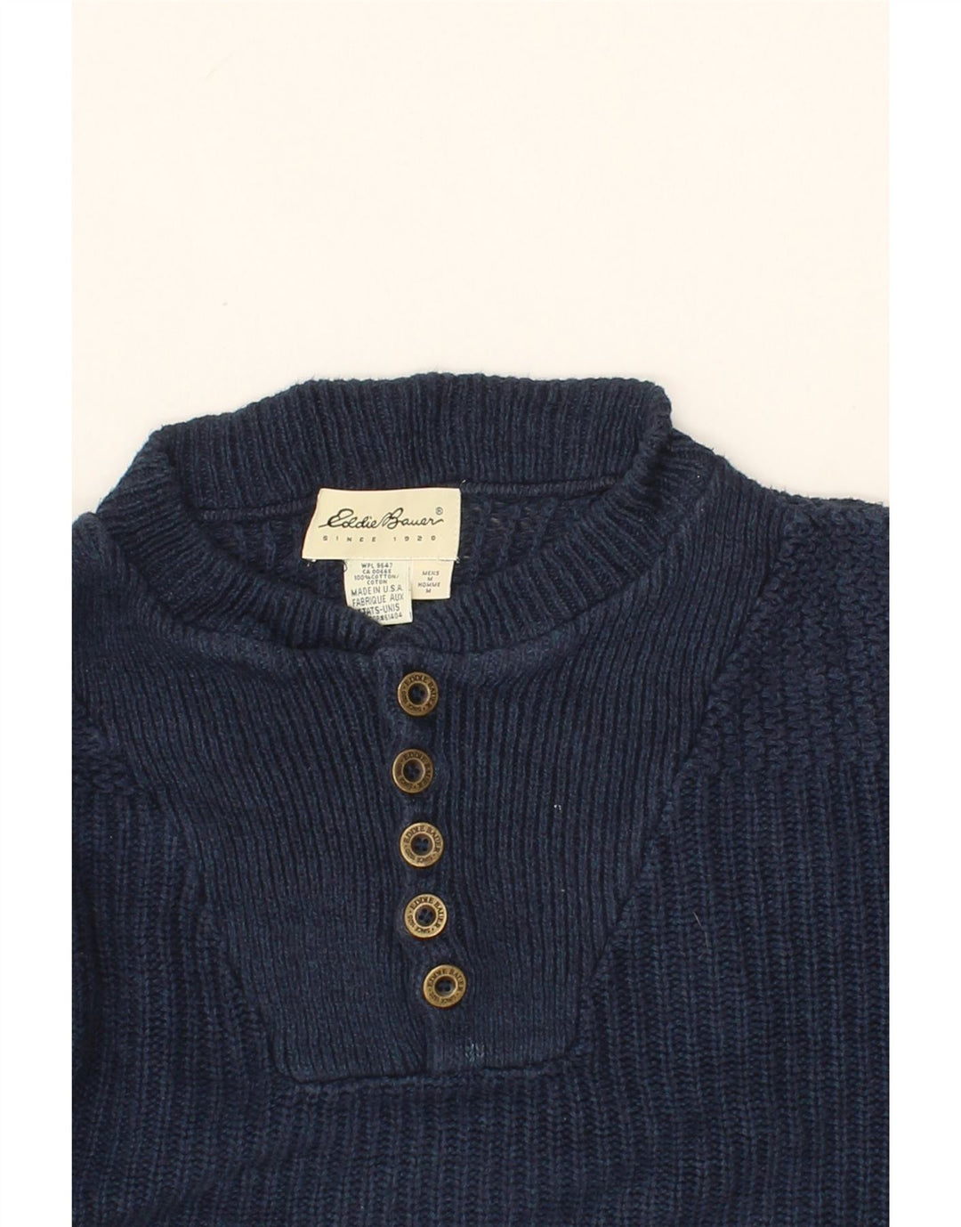 Suéter masculino EDDIE BAUER com ajuste solto e gola redonda, azul marinho médio