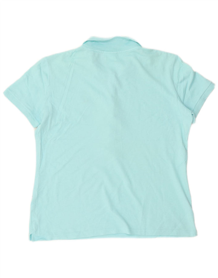Camisa polo feminina Lacoste tamanho 46 XL azul algodão