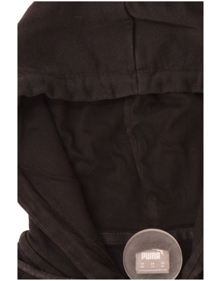 Suéter PUMA feminino com capuz e zíper UK 6 XS algodão preto