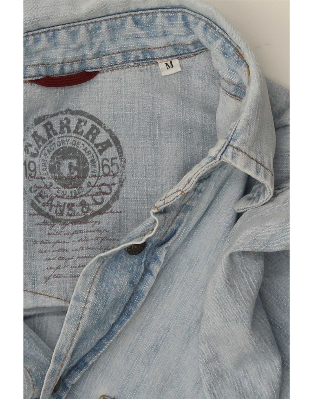 Camisa jeans masculina Carrera algodão azul médio