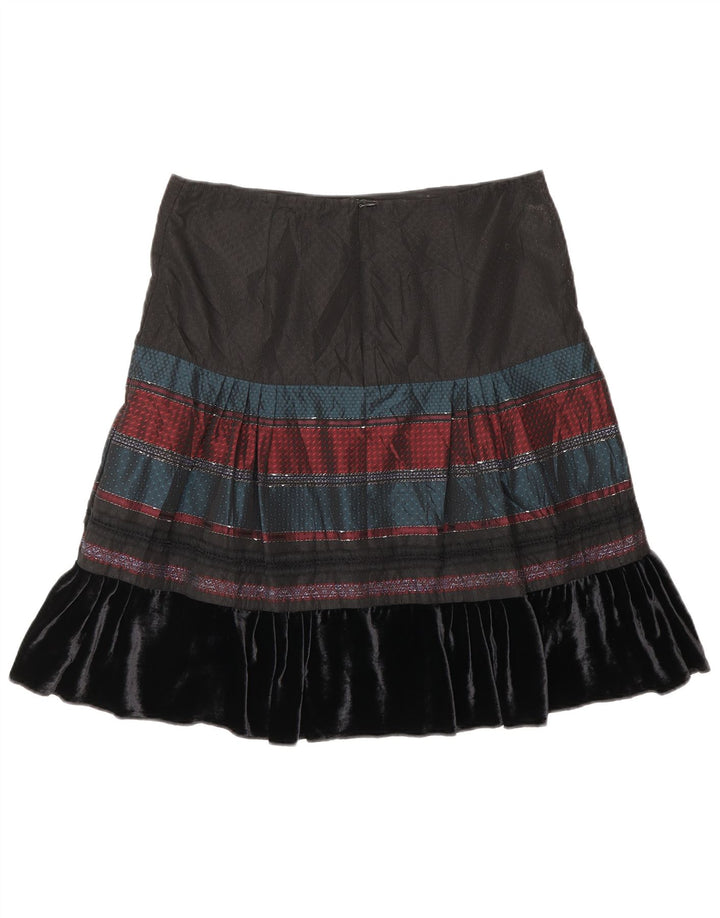 Saia feminina Benetton A-Line W30 listrada preta média