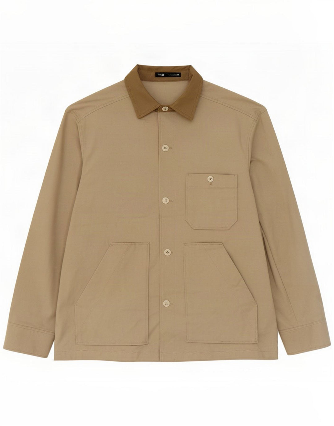 Jaqueta utilitária masculina Zara UK 42 XL algodão bege