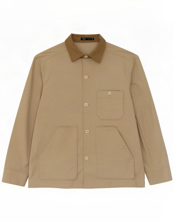 Jaqueta utilitária masculina Zara UK 42 XL algodão bege