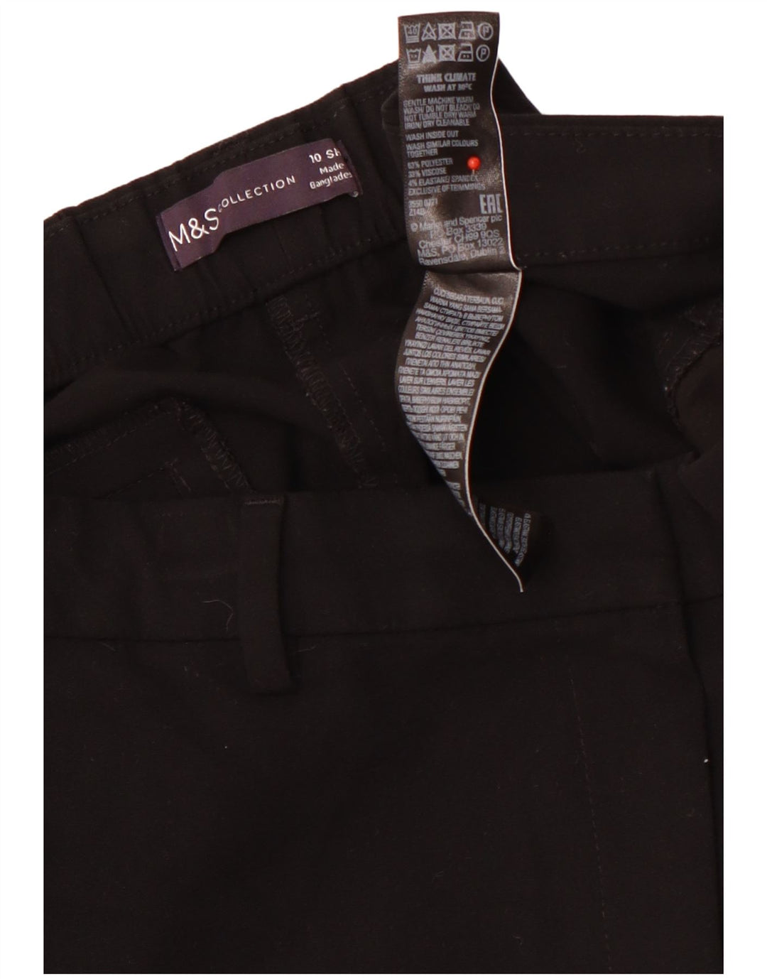 Calça Chino Curta Feminina MARKS & SPENCER UK 10 Pequena W29 L28 Preta