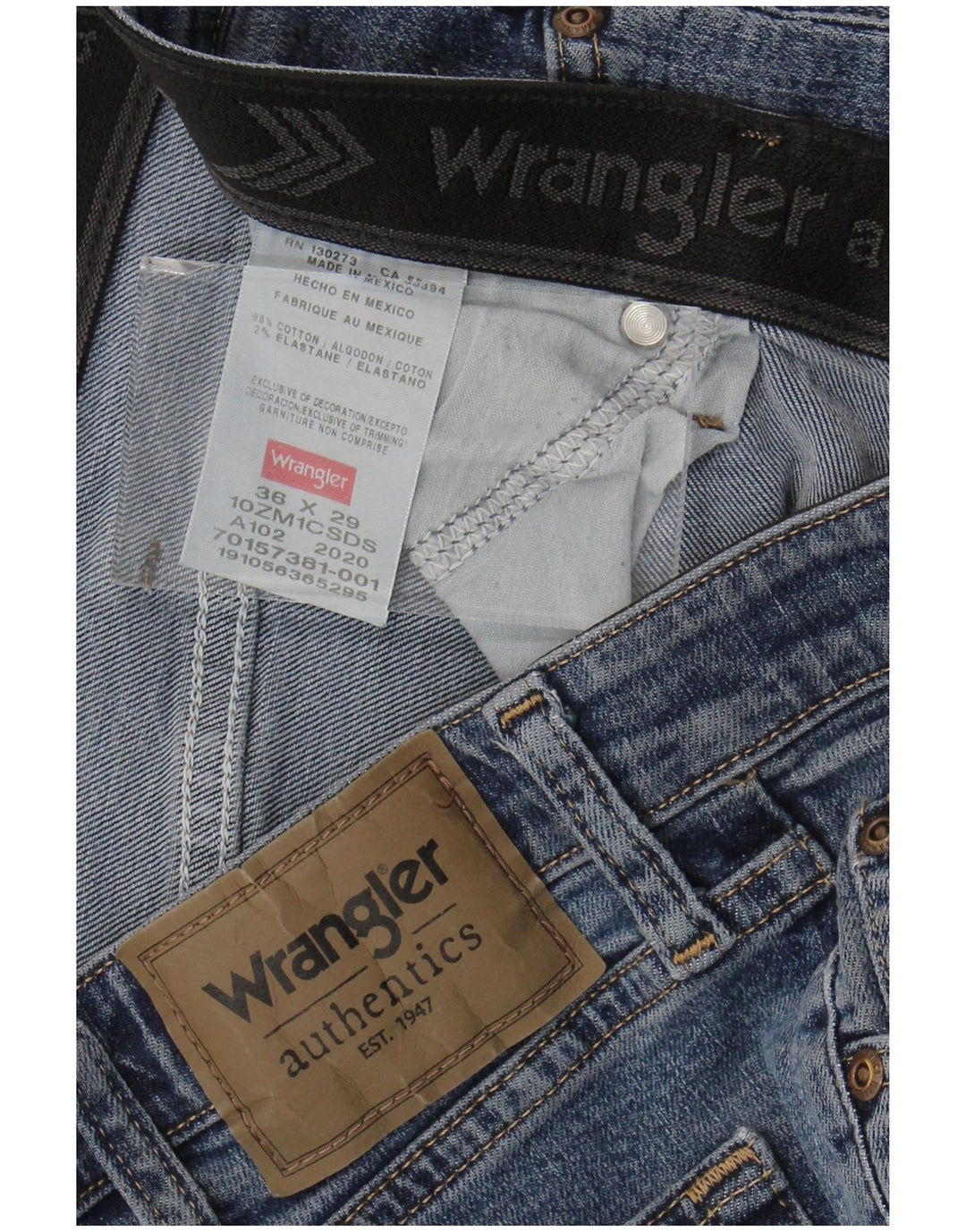Jeans retos masculinos WRANGLER W36 L29 algodão azul