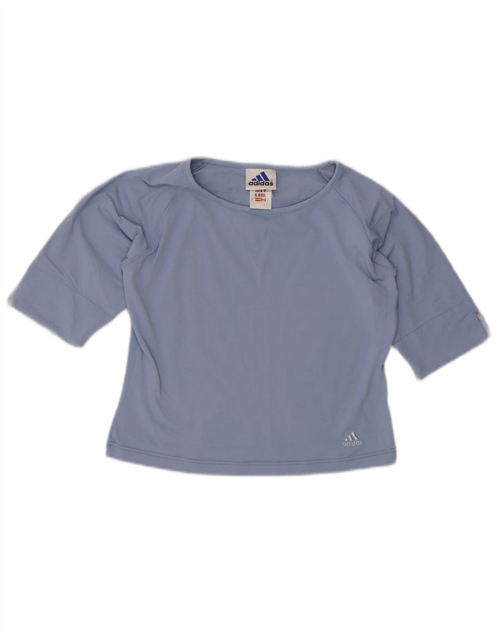 Camiseta Adidas Feminina Crop Top UK 10 Pequena Azul Poliéster