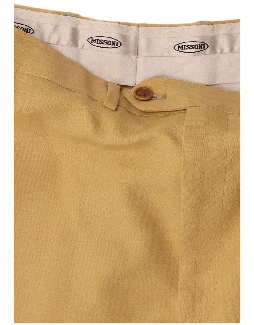 Missoni masculino 3 botões 2 peças terno IT 50 grande W34 L30 viscose amarela