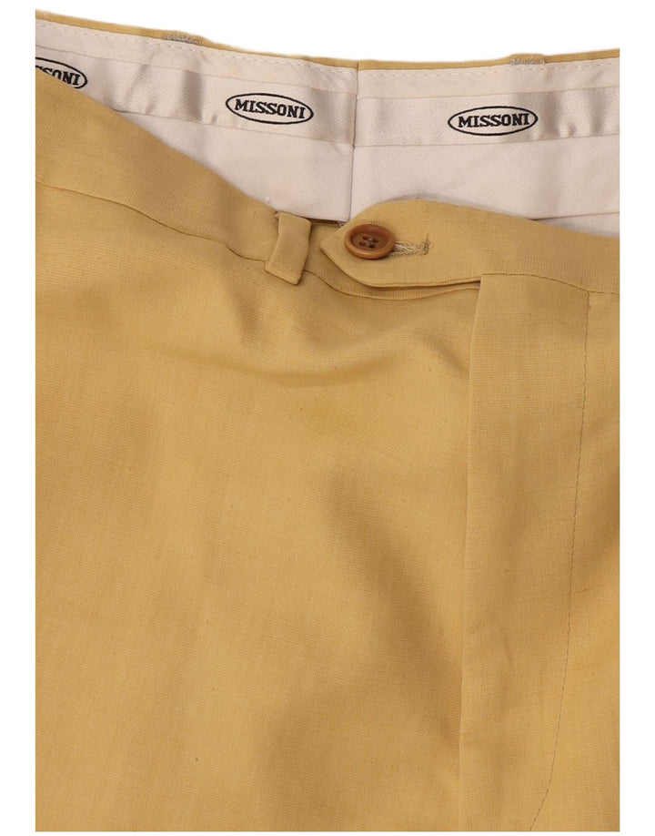 Missoni masculino 3 botões 2 peças terno IT 50 grande W34 L30 viscose amarela