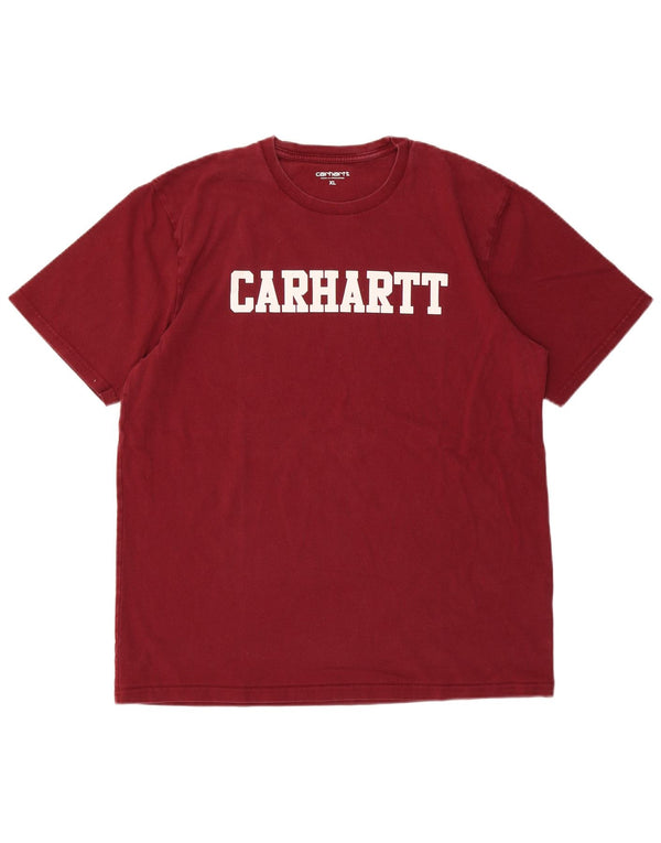 Camiseta gráfica masculina Carhartt Top XL algodão Borgonha