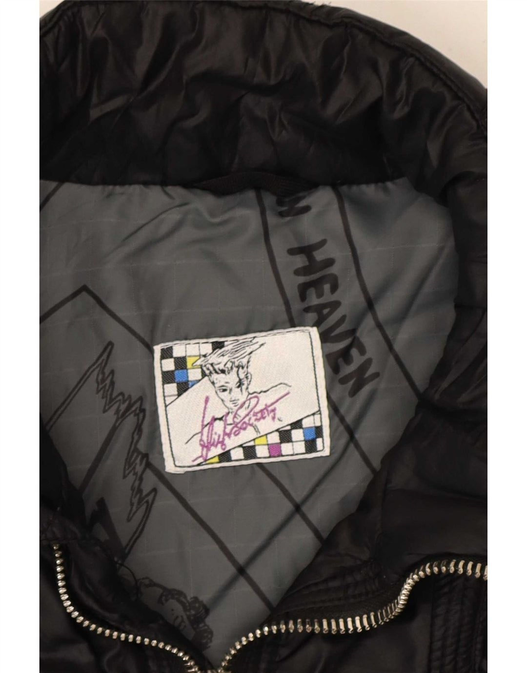 Jaqueta bomber feminina vintage IT 52 XL poliamida preta
