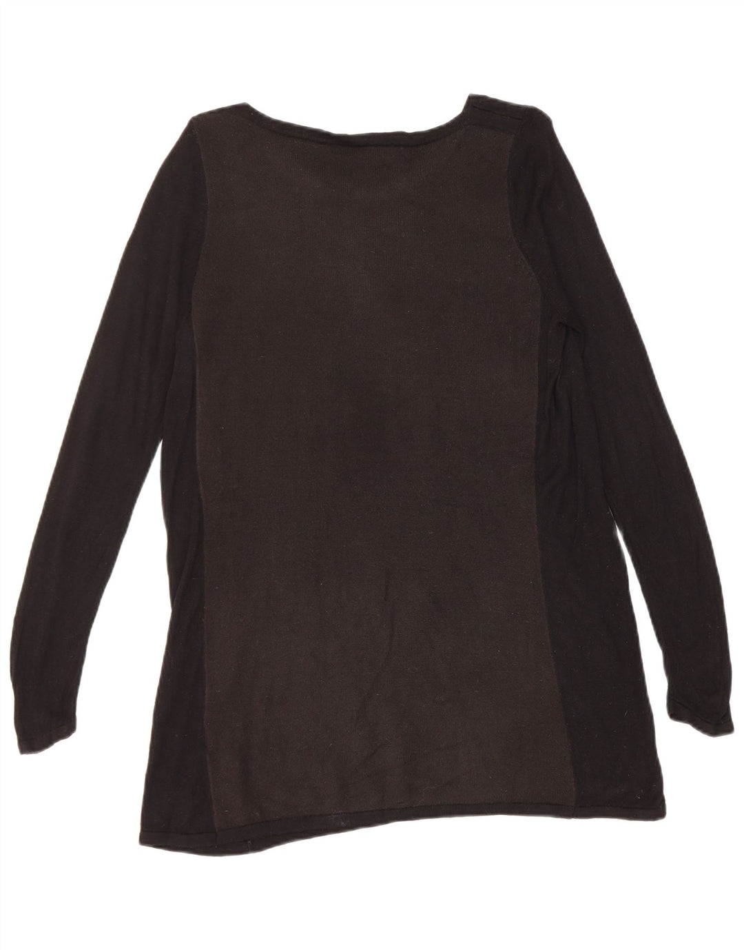 Suéter feminino Marks & Spencer com gola canoa Reino Unido 12 médio preto