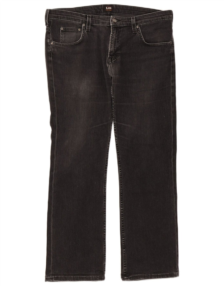 Lee Mens Knox Straight Jeans W36 L30 Algodão Preto