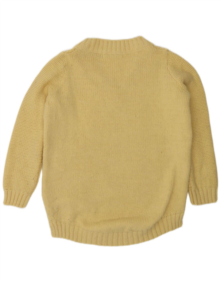 Suéter feminino Zara com decote em V UK 14 médio amarelo