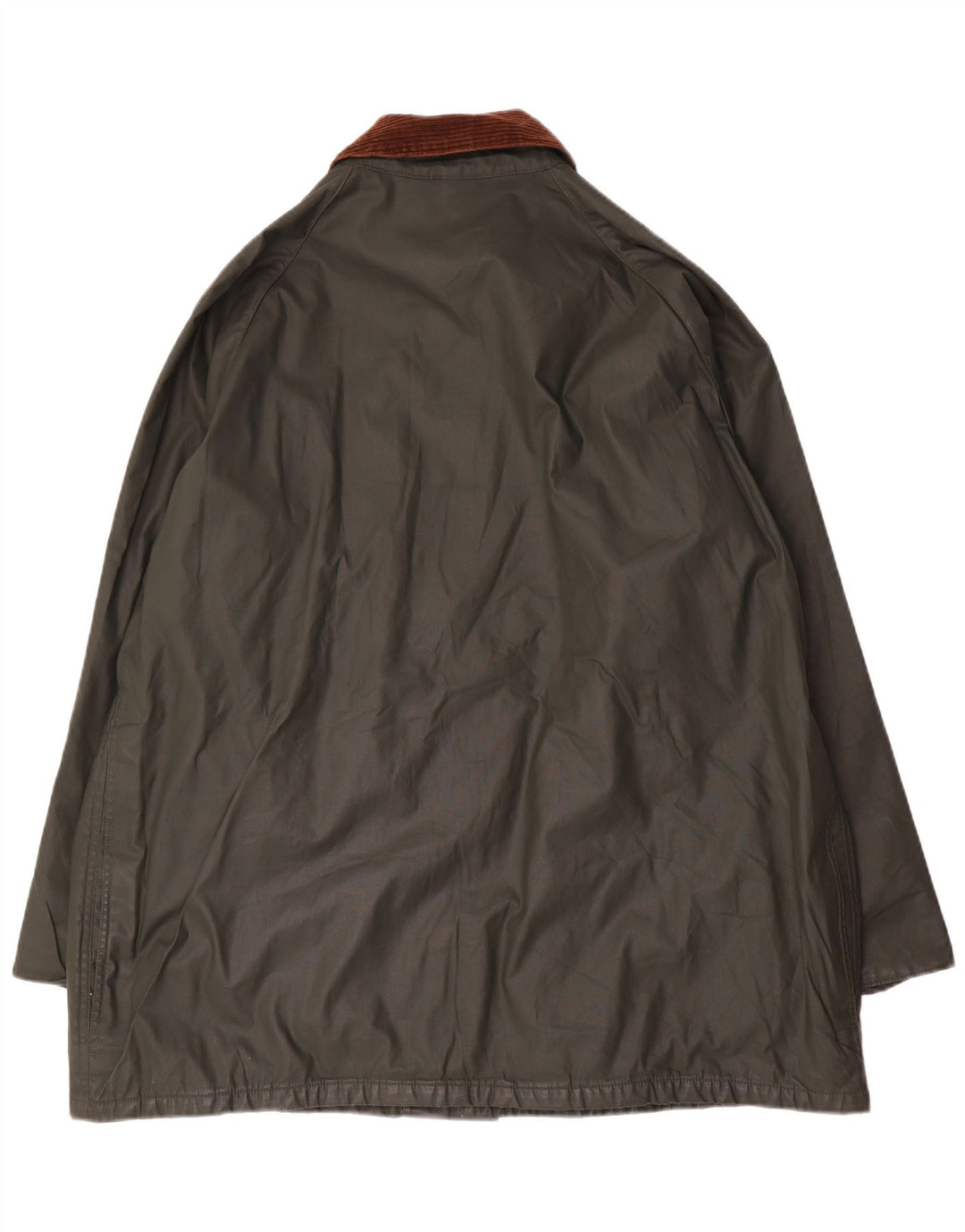 Jaqueta masculina vintage de algodão encerado com ajuste solto grande verde