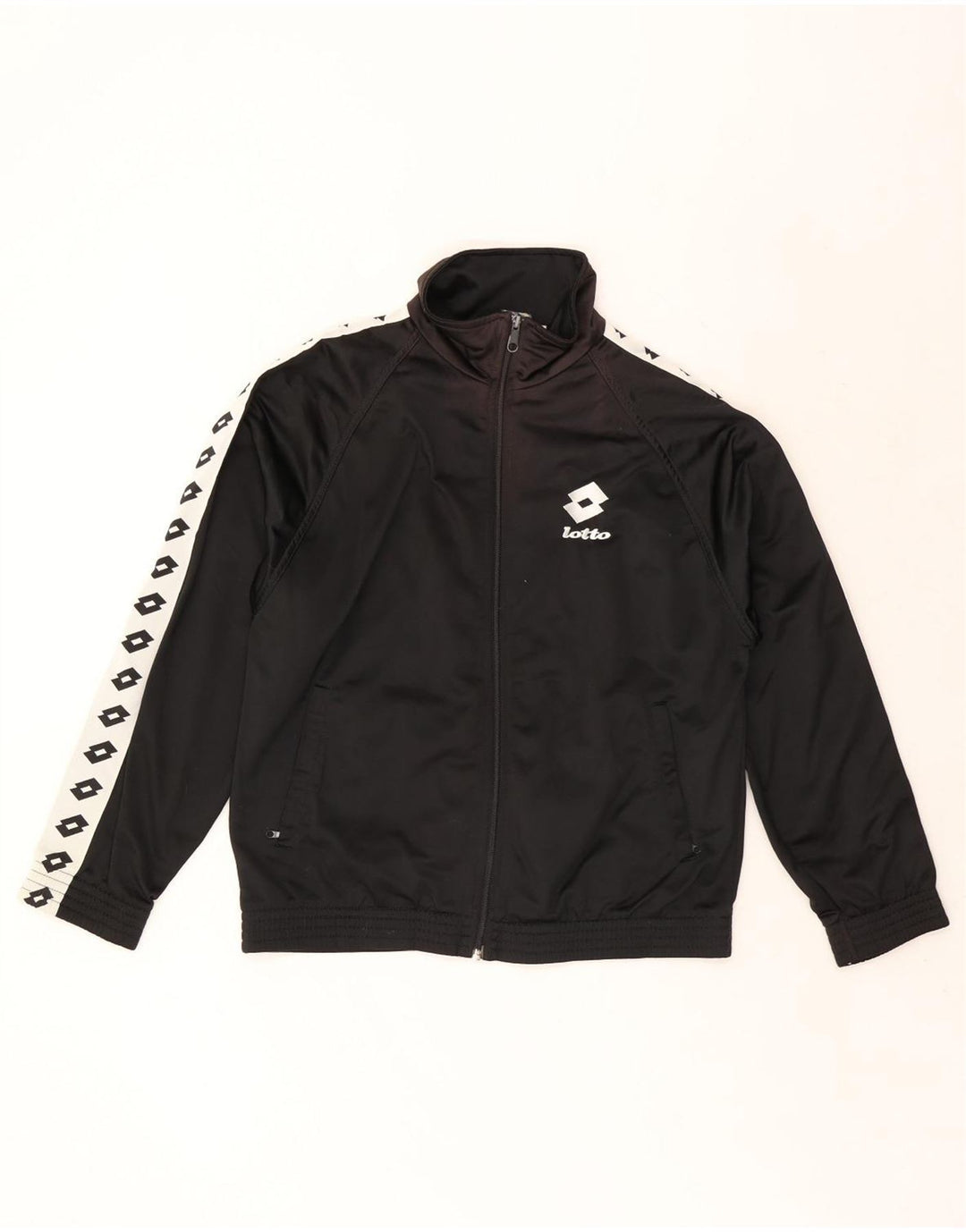 LOTTO Jaqueta masculina de agasalho gráfico pequeno preto colorido em poliéster
