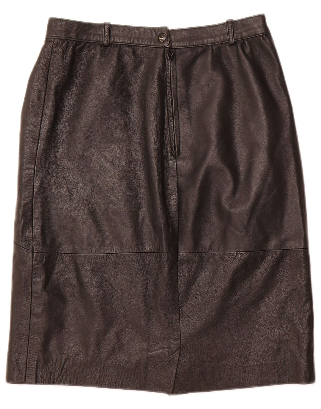 Saia feminina de couro de cintura alta VINTAGE IT 48 XL W28 couro preto