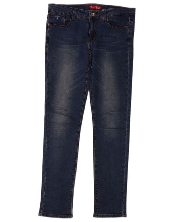 Guess Womens Slim Jeans UK 12 Médio W30 L28 Azul Algodão