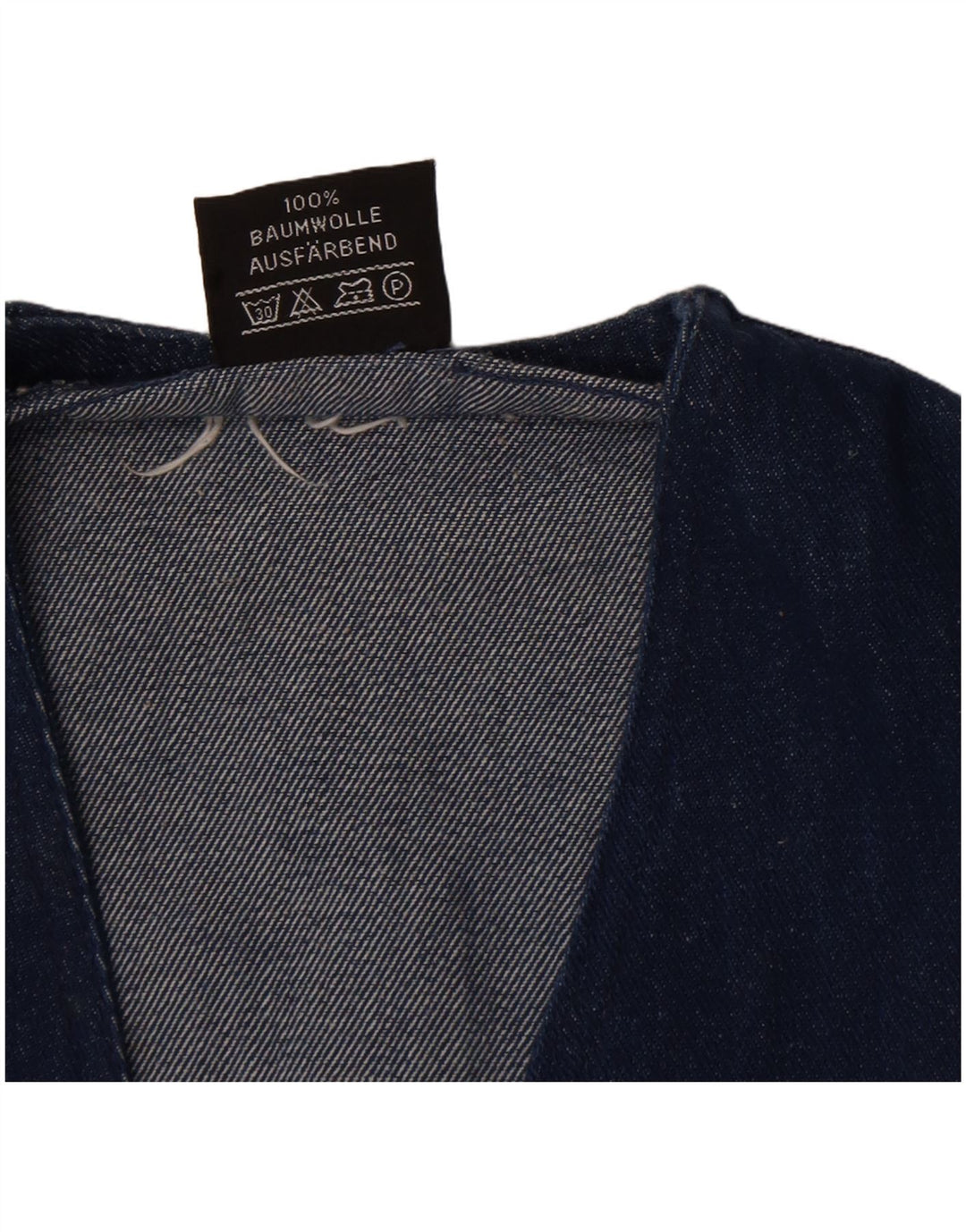 Colete jeans masculino vintage algodão azul médio