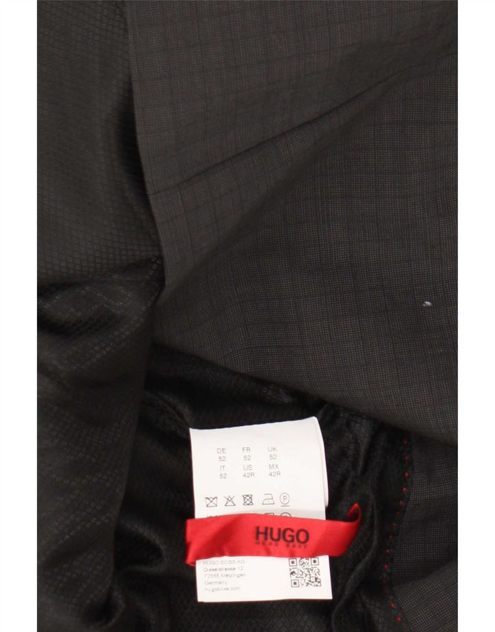Jaqueta Blazer Masculina Hugo Boss com 2 Botões EU 52 XL Lã Virgem Cinza