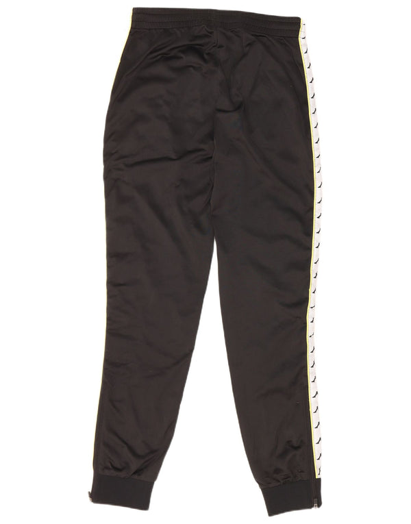 Calça de treino masculina Kappa com estampa gráfica e joggers pequeno bloco colorido preto