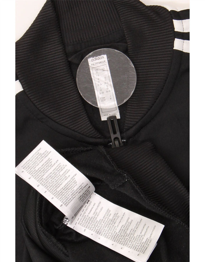 ADIDAS Womens Tracksuit Top Jacket UK 4/6 XS Preto Poliéster