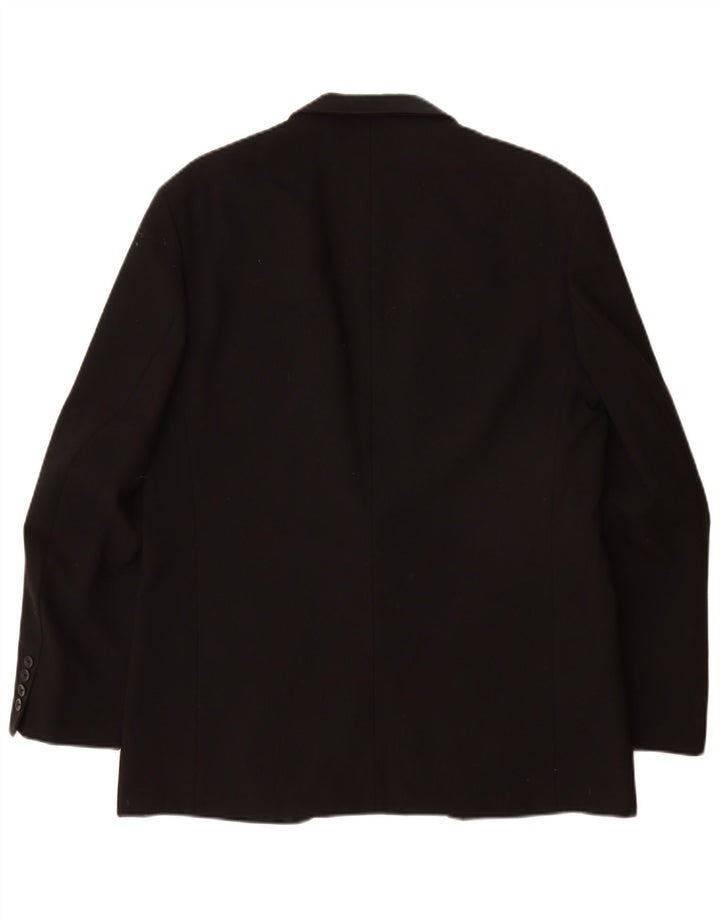 Jaqueta blazer masculina vintage com 1 botão UE 50 grande lã preta nova