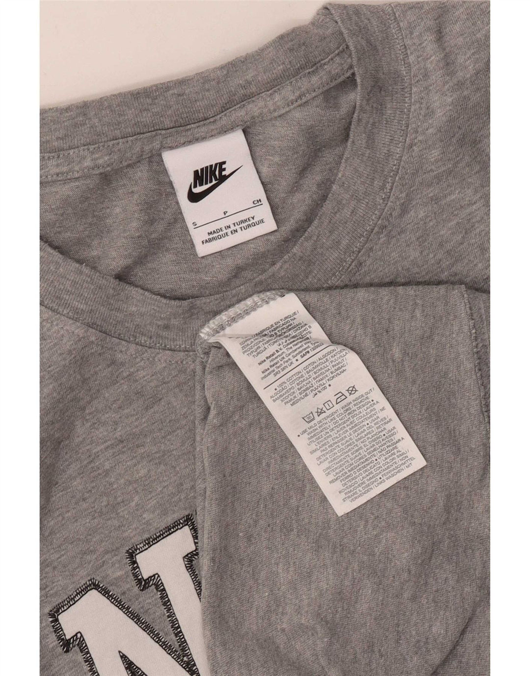 Camiseta Nike masculina gráfica Top pequeno algodão listrado cinza