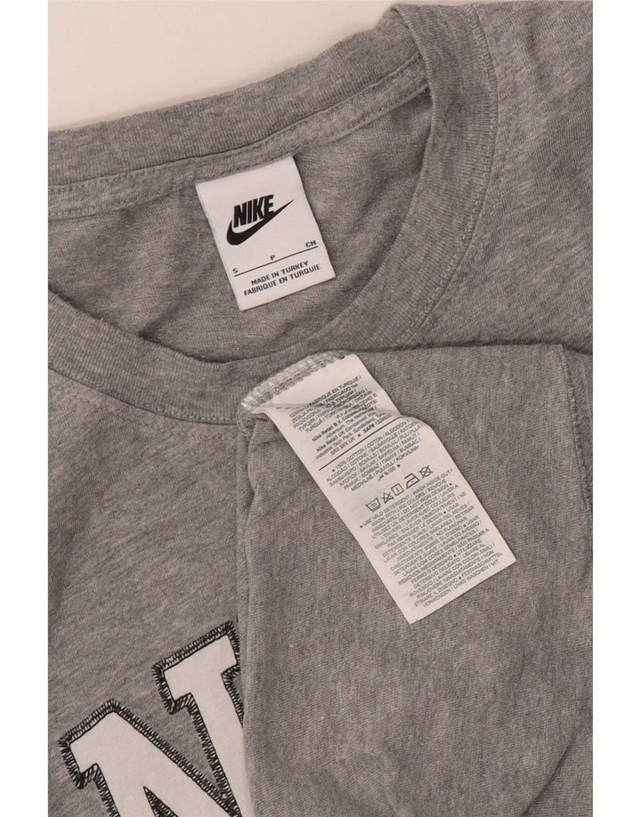 Camiseta Nike masculina gráfica Top pequeno algodão listrado cinza