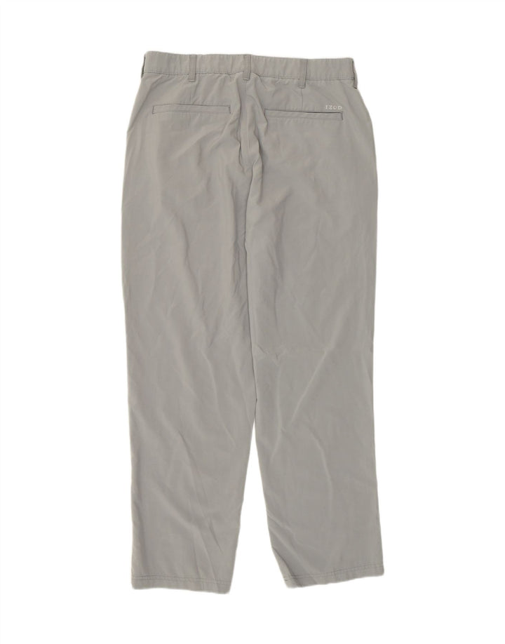 Calça Chino Masculina Izod W34 L30 Cinza Poliéster
