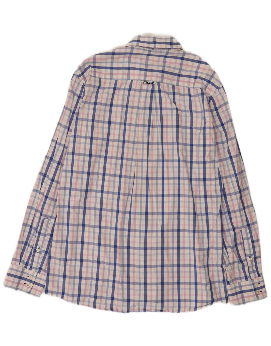 Crew Clothing Camisa masculina clássica de ajuste grande algodão xadrez multicolorido
