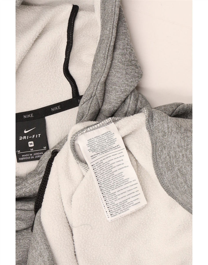 NIKE Mens Dri Fit Hoodie Jumper Médio Cinza Poliéster Flecked