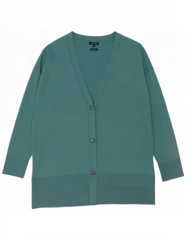 Suéter cardigã feminino grande Massimo Dutti Reino Unido 10 viscose verde pequena