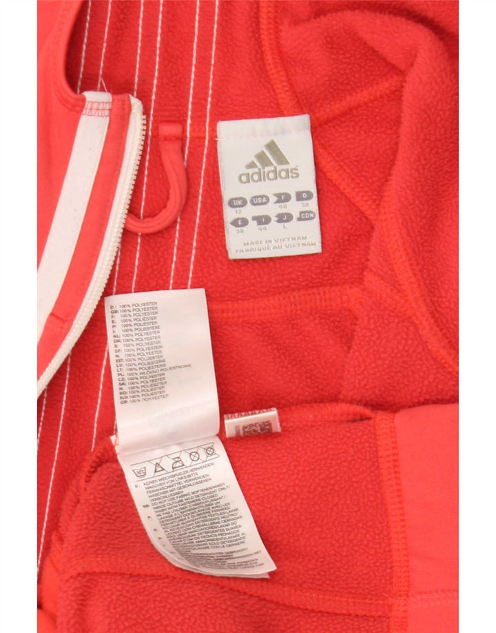 Adidas Womens Climawarm Zip Hoodie Sweater UK 12 Medium Red Poliéster
