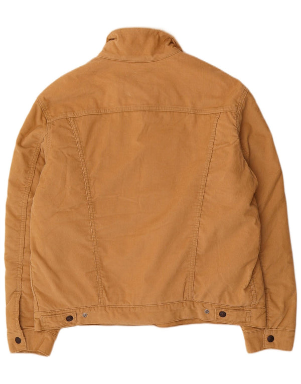 Jaqueta masculina de veludo cotelê Sherpa Levi's UK 40 grande algodão bege