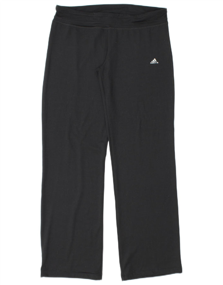 ADIDAS Womens Climalite Tracksuit Calças UK 12/14 Médio Preto
