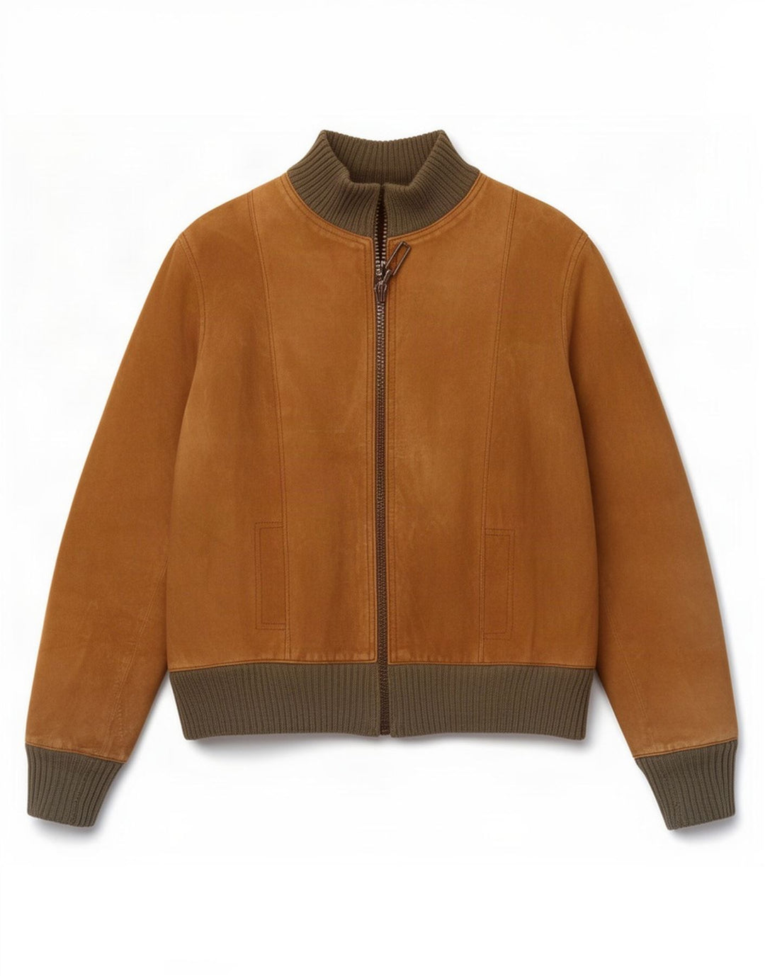 Jaqueta bomber masculina vintage de camurça UK 34 XS marrom