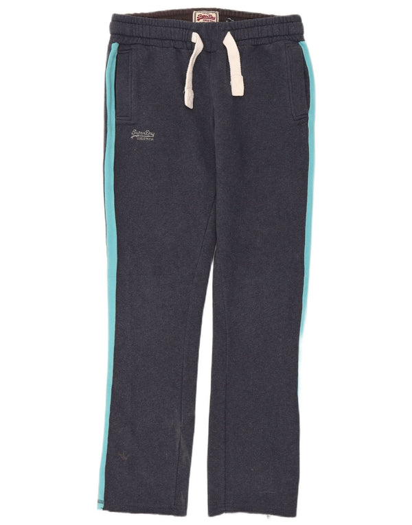 Calça de treino feminina Superdry Slim UK 14 médio azul marinho colorblock