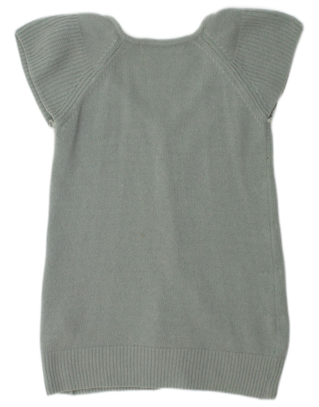 Suéter cardigã feminino de manga curta Zara Reino Unido 12 lã verde médio