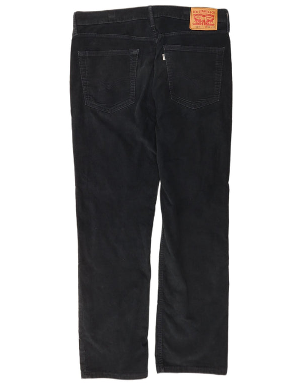 Calça masculina Levi's 514 reta de veludo cotelê W36 L32 azul marinho algodão