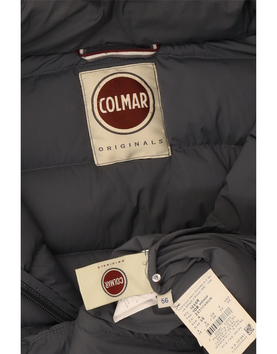 Jaqueta masculina acolchoada com capuz Colmar IT 56 XL cinza poliamida