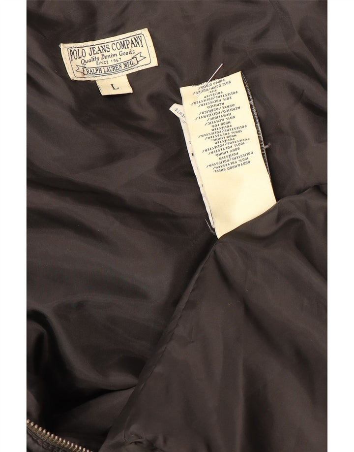 Jaqueta acolchoada feminina RALPH LAUREN UK 14 grande poliéster preto