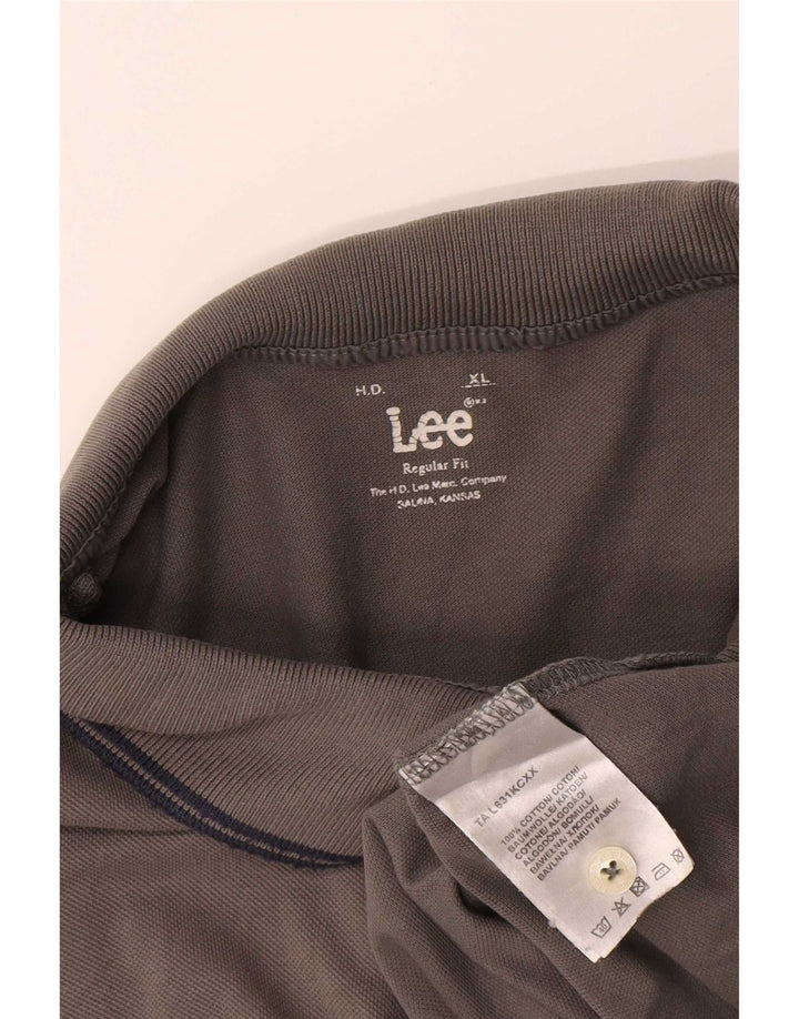 Camisa polo masculina Lee manga comprida regular fit XL algodão cinza