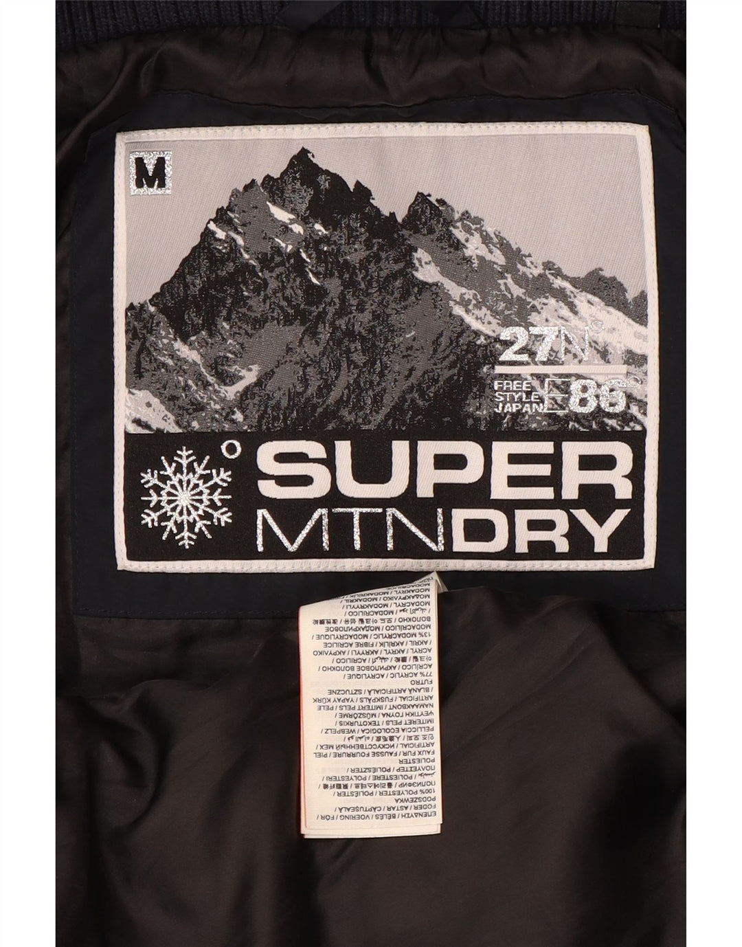 Jaqueta acolchoada feminina Superdry UK 14 poliéster azul marinho médio